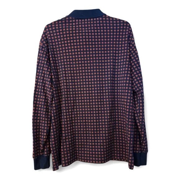 Polo Ralph Lauren Henley Long Sleeve Red Blue Gold Pattern Size Large - Picture 3 of 5